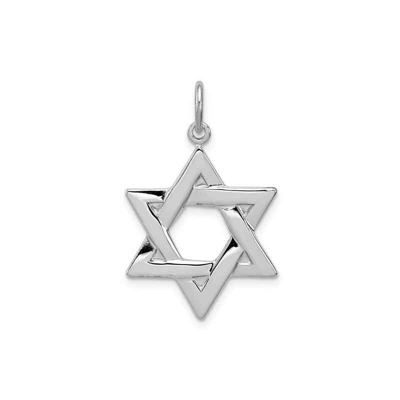 תליון מגן דוד מוכה כסף סטרלינג | תכשיטים | יוּדָאִיקָה